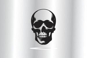 silhouette of skull in front view vector