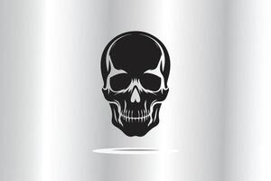 silhouette of skull in front side vector