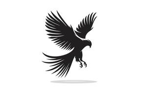 silhouette of falcon with freedom in black and white in angel design vector