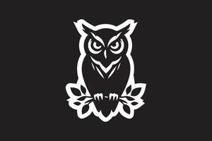 owl in black sticker in different style vector