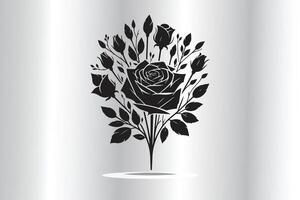 Rose bouquet in different style vector