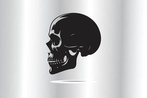 silhouette of skull in a view side vector
