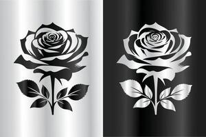 rose in a different black and white gradient vector
