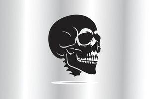 silhouette of skull in side view vector