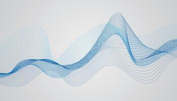 Blue Abstract Wavy Lines. Modern Flowing Digital Background vector