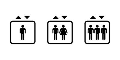 Elevator lift icons man and woman and arrows up down icons. Public icon of Elevator set. Exit icon. Elevator sign symbol. vector