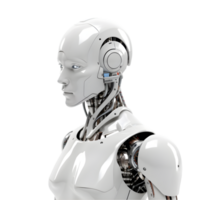 Futuristic ai-powered humanoid robot concept isolated environment digital art technology close-up innovation png