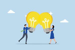 Combine idea, Entrepreneur merges innovative concepts for optimal outcomes. vector