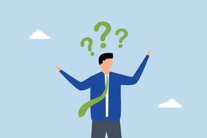 Indecisive manager cannot make decision, indecisive businessman deciding way to go. vector