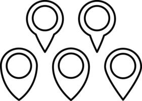 Outline map pointers set icon isolated GPS location symbol vector