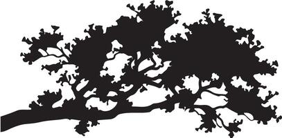 Tree isolated branches, silhouette illustration design on white background vector