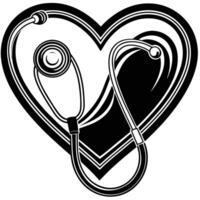 A stethoscope in the shape of a heart vector