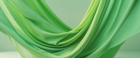 Abstract Green Draped Fabric Background Image photo