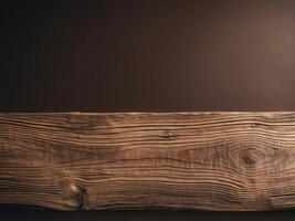 Natural Wood Plank Display with Rustic Texture on Dark Background with Copy Space for Text photo