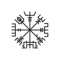 viking symbols, ancient nordic runes of courage with symbols and patterns vector