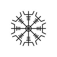 viking symbols, runes ancient nordic circular images with symbols and patterns vector