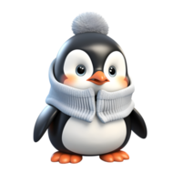 Joyful chibi penguin sliding on snow winter wonderland animation playful scene whimsical view fun concept png
