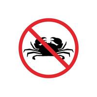 prohibited and dangerous signs. crab danger. it is forbidden to bring crab vector