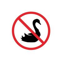 prohibited and dangerous signs. goose danger. it is forbidden to bring goose vector