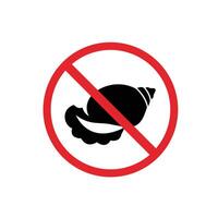 prohibited and dangerous signs. conch sea danger. it is forbidden to bring conch vector