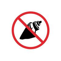 prohibited and dangerous signs. conch spiral danger. it is forbidden to bring conch vector