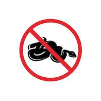 prohibited and dangerous signs. python danger. it is forbidden to bring python vector