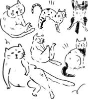 cats outline elements design for templates. vector