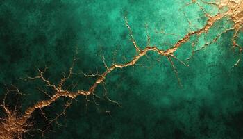 A green and gold background with a tree photo