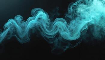 Blue smoke on a black background photo