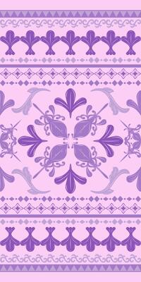 Classy Lavender Theme Embroidery Scroll Ornament Seamless Border Pattern. Luxury Timeless Ornate Opulence Swirl on Light Pastel Purple Background Elaborate Style for Haute Couture Decoration Silk.
