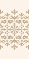 Elegant Exquisitely Brocade Embroidery On Cream Background. A touch of glamour and elegance seamless Pattern. Rich Ornament Border for High Class Design hand Draw Ottoman Traditional and Nature vector