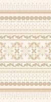 Luxurious Golden Silk Embroidery on Light Beige Background Pattern . Elegant Seamless Design for Luxurious Textile. Scroll Ornament Elaborate Rich Style for Apparel, Fabric, Kilim, border vector