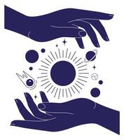 illustration of astrology outer space icon. Heavenly elements and solar system planets vector