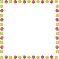 Doodle border with blobs colorful elements. Trendy graphic template. Cute empty frame box vector