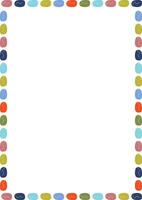 Doodle frame with colorful elements. Trendy graphic template. Cute empty frame box vector