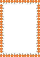 Oranges fruit frame. Tangerine simple sweet fruits border. Free space for your text vector