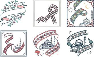 Islamic design elements set vector