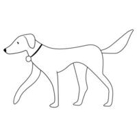 dog walking continuous drawing line art vector