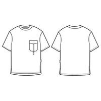 Casual T-Shirt Front n Back View Sketch vector