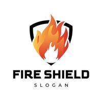 Shield Logo Illustration with Gradient Fire. Modern and dynamic design. Suitable for company logo, security or other graphic elements. vector