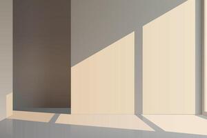 Room with Geometric Sunlight Shadows vector