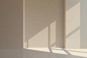 Minimalist Room with Geometric Sunlight vector