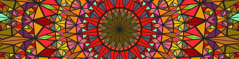 Polygonal dynamic abstract round tiled mosaic mandala background vector