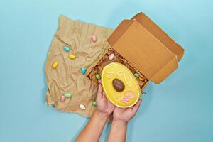 Easter homemade baking figolli reveals handmade approach, handmade layering of dough and fillings. Handmade pride infusing warmth into daily routine, satisfying cravings with genuine flavor photo