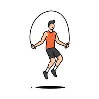 A man jumping with a skipping rope vector
