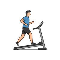 Man running on treadmill flat design illustration vector