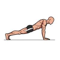 A man doing push ups on a white background vector