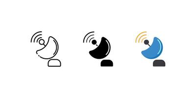 radar icon set. Linear, silhouette and flat styles are editable. vector