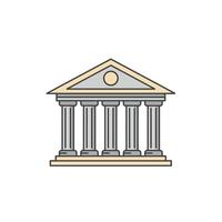A building with columns and a dome vector