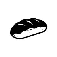 Bread icon in black and white on a white background vector